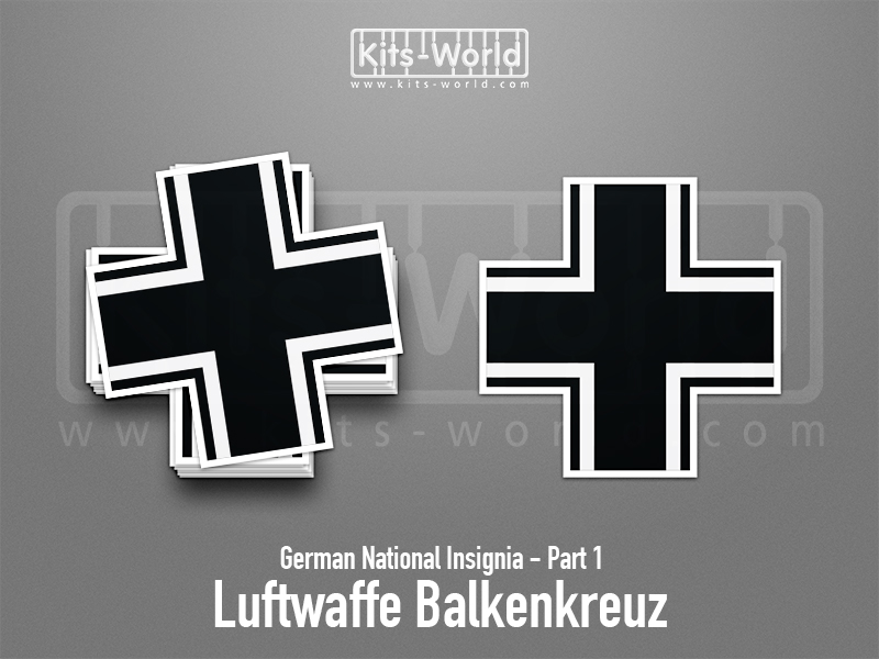 Kitsworld SAV Sticker - German National Insignia - Luftwaffe Balkenkreuz 1 W: 100mm x H:100mm 